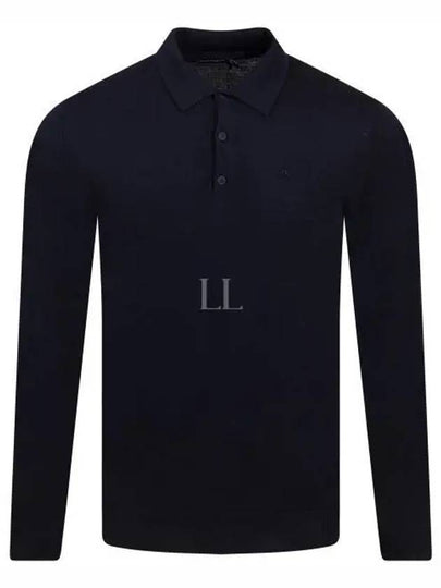 Noel Light Merino Long Sleeve Polo Shirt Navy - J.LINDEBERG - BALAAN 2