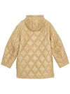 Shiny Quilt Hooded Jacket Beige - GANNI - BALAAN 3