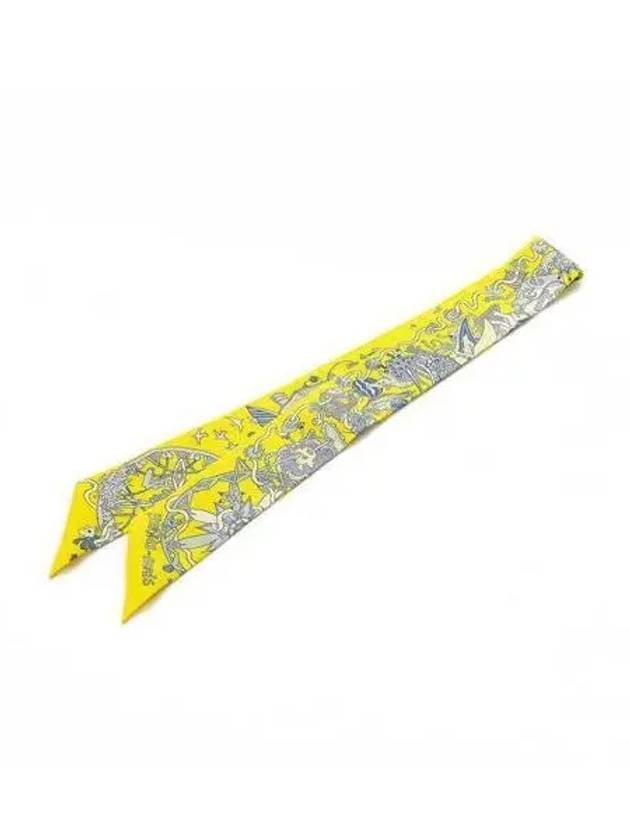 La Folie Parade Twilly Scarf Yellow 062899S - HERMES - BALAAN 1