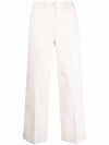 Women's Roll Cuff Crop Cotton Straight Pants Beige - MONCLER - BALAAN 3