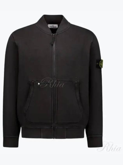 Stone Island logo patch zip up jacket - STONE ISLAND - BALAAN 2