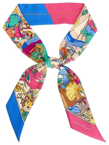 Studio Print Twilly Silk Scarf - SALVATORE FERRAGAMO - BALAAN 1