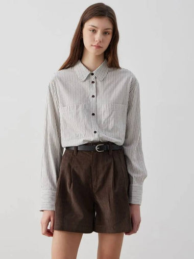 Button two pocket striped shirt gray - LESEIZIEME - BALAAN 1