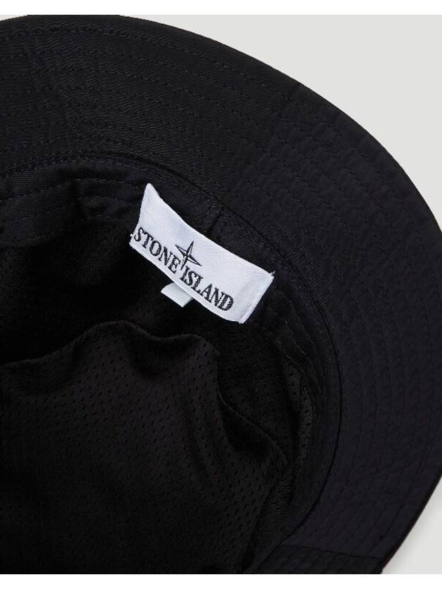 Logo Patch Bucket Hat Black - STONE ISLAND - BALAAN 5