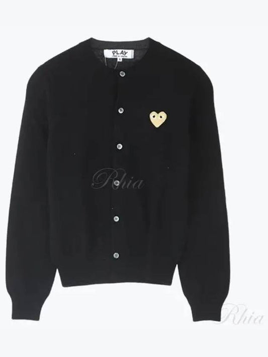 AZ N049 051 1 P1N049 AX Gold Heart Wappen Wool Cardigan - COMME DES GARCONS - BALAAN 1