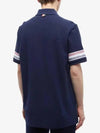 Men's RWB Stripe Cotton Polo Shirt Navy - THOM BROWNE - BALAAN 6