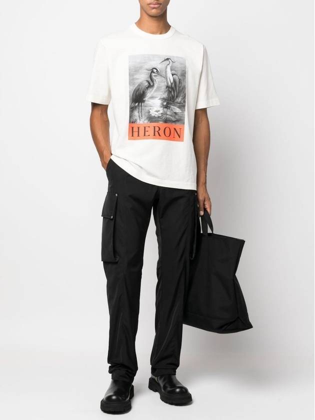 Logo Graphic Printed Short Sleeve T-Shirt White - HERON PRESTON - BALAAN 3