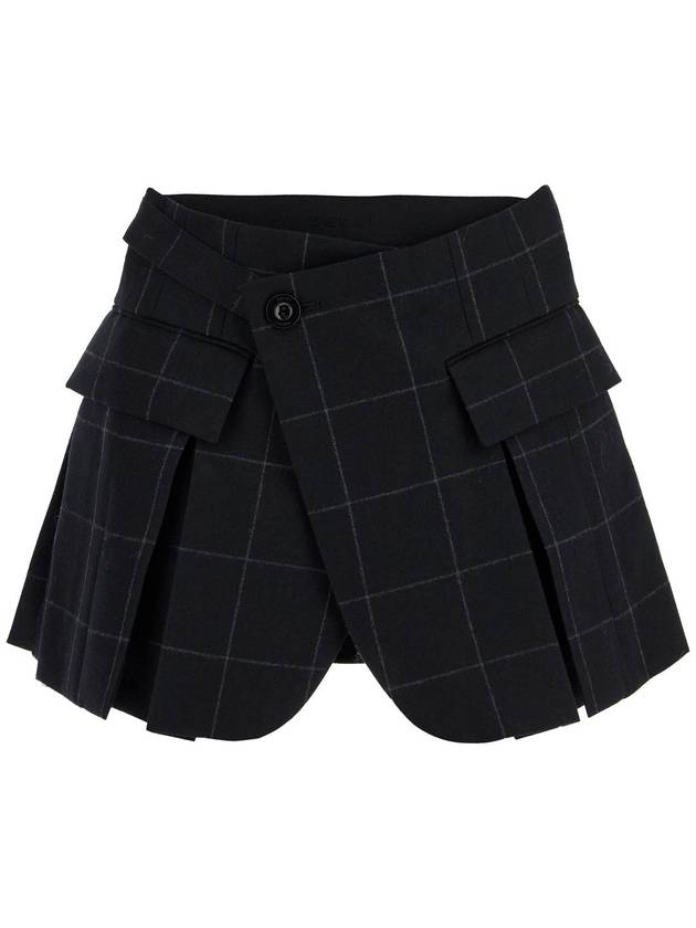 plaid wool skort with check - SACAI - BALAAN 1