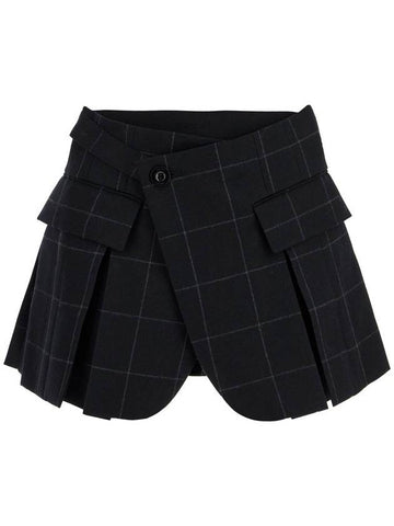 plaid wool skort with check - SACAI - BALAAN 1