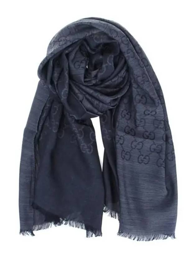 GG Jacquard Wool Silk Muffler Dark Grey - GUCCI - BALAAN 3