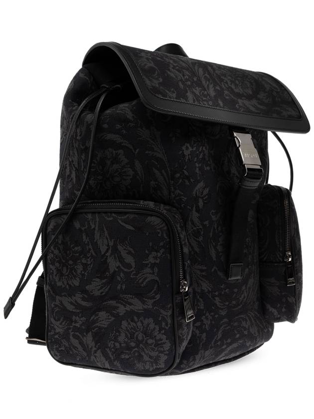 Versace Backpack With Barocco Pattern, Men's, Black - VERSACE - BALAAN 3