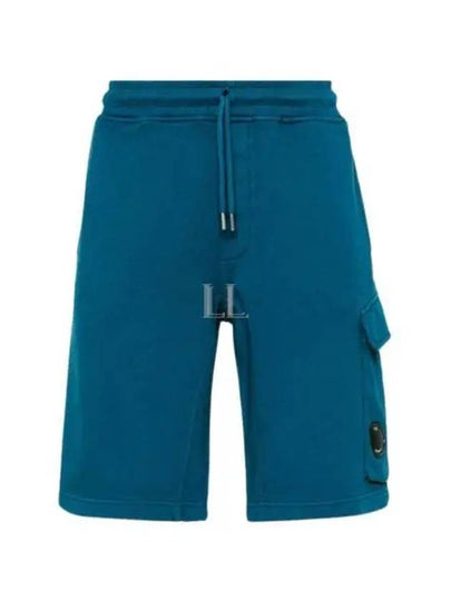 Men's Diagonal Cotton Track Shorts Blue - CP COMPANY - BALAAN 2