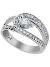 Lovelight Platinum Pear Cut Center Diamond 031 Carat EVVS2 Total 086 Carat Wedding Ring No 10 - FRED - BALAAN 3