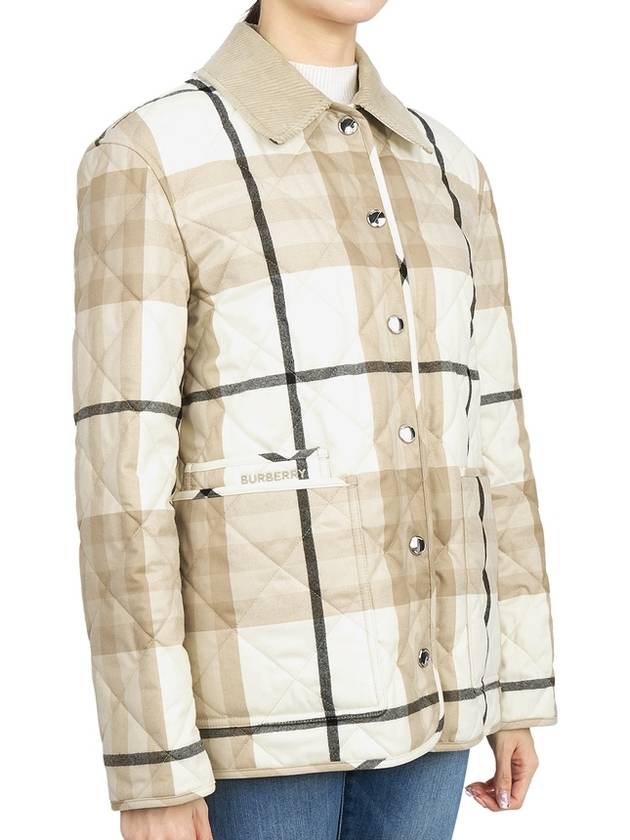 Check Diamond Quilted Jacket Beige - BURBERRY - BALAAN 7