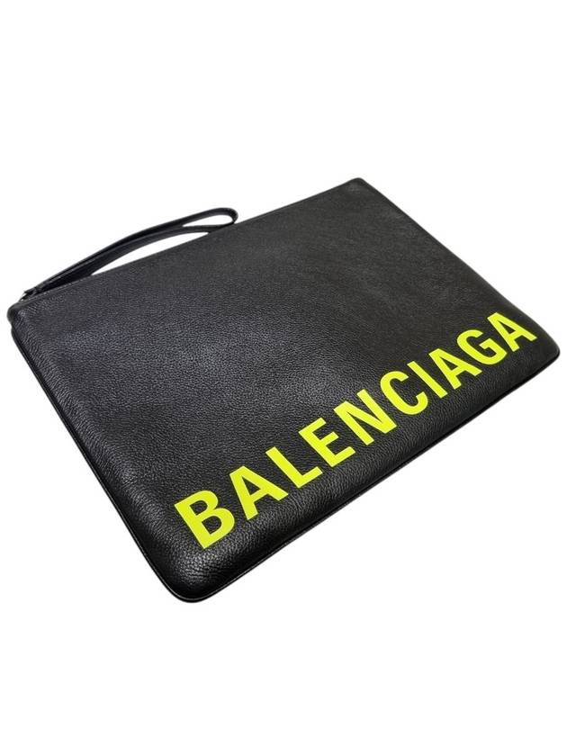 594493 Neon Printing Logo Black Clutch - BALENCIAGA - BALAAN 4