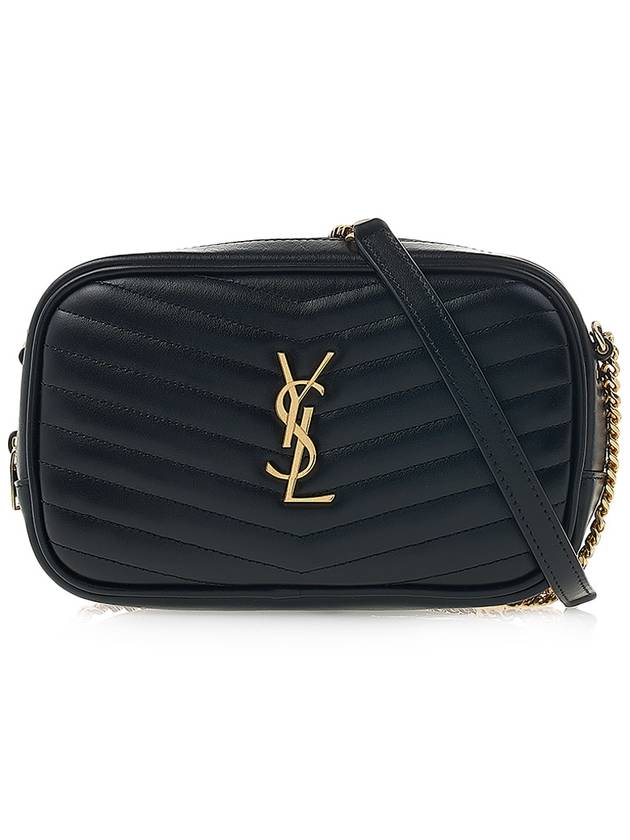 Lou Gold Mini Leather Cross Bag Black - SAINT LAURENT - BALAAN 2