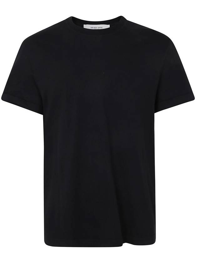 Embroidered Logo Crew Neck Short Sleeve T-Shirt Black - GOLDEN GOOSE - BALAAN 2