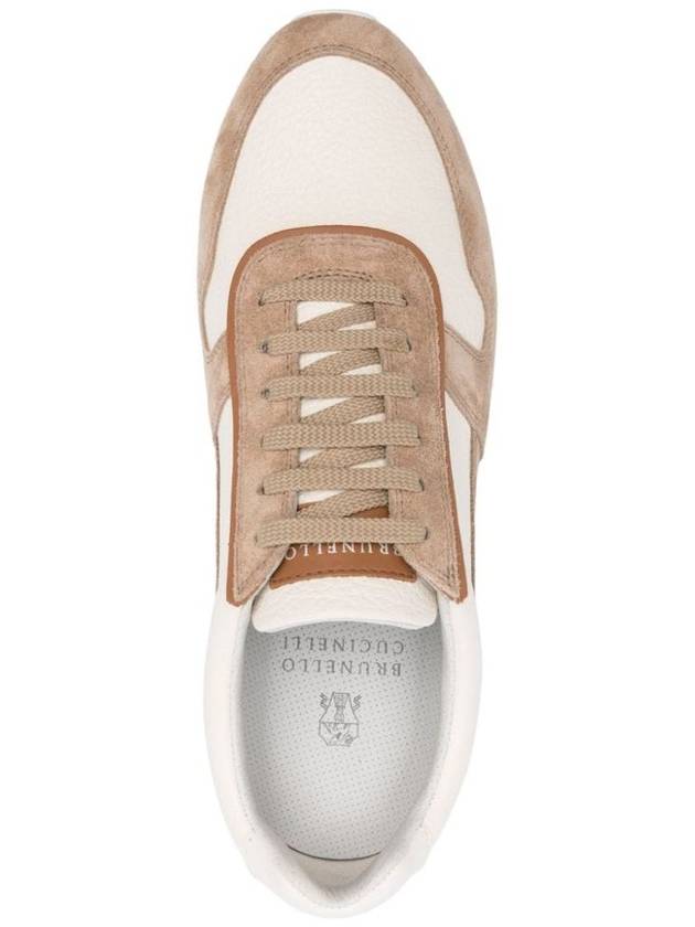 Suede Leather Low Top Sneakers Beige - BRUNELLO CUCINELLI - BALAAN 5