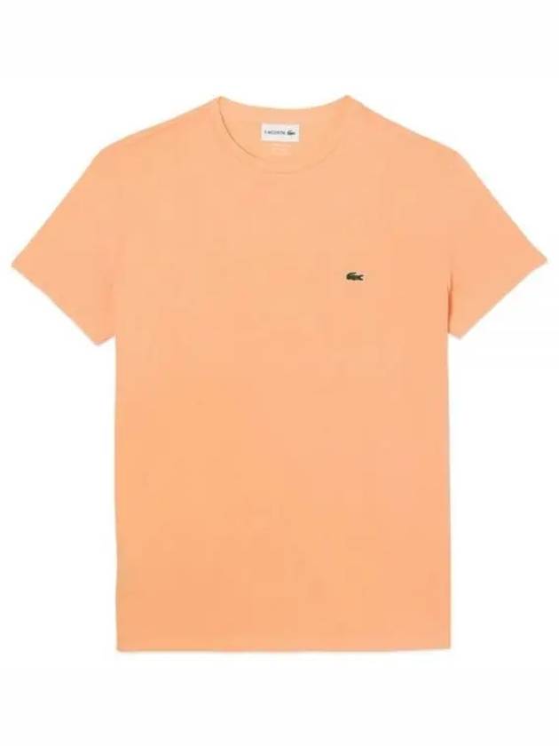 Crew Neck Pima Cotton Jersey Short Sleeve T-Shirt Light Orange - LACOSTE - BALAAN 2