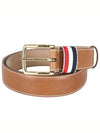 Three Stripe Tab Leather Belt Brown - THOM BROWNE - BALAAN 2