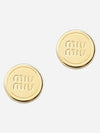 Round Logo Earrings Gold - MIU MIU - BALAAN 2