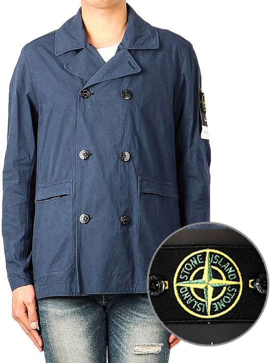 Waffen Patch Cordura Double Breasted Jacket Blue - STONE ISLAND - BALAAN.