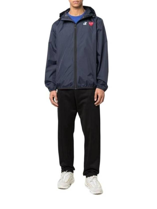 Small Heart Wappen Windbreaker Navy - COMME DES GARCONS - BALAAN 3