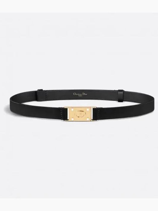 D-Treasure CD Buckle Tag Calfskin Belt Black - DIOR - BALAAN 2