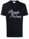 Signature Logo Short Sleeve T Shirt Black - ALEXANDER MCQUEEN - BALAAN 2