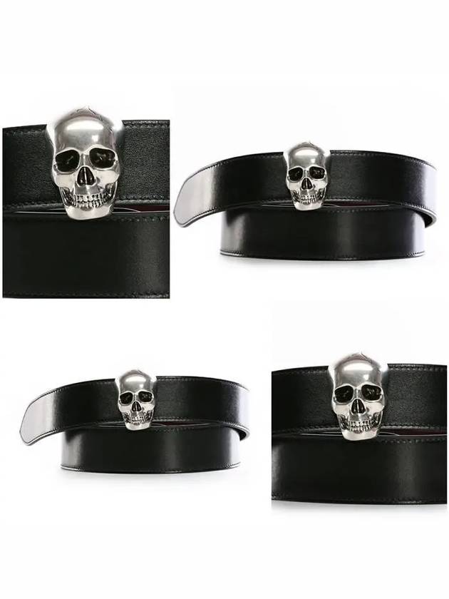 Skull buckle leather belt black 575970 1XI8Y - ALEXANDER MCQUEEN - BALAAN 6