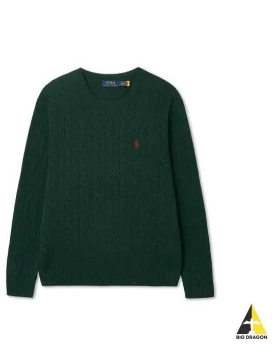 Cable knit wool cashmere sweater green - POLO RALPH LAUREN - BALAAN 1