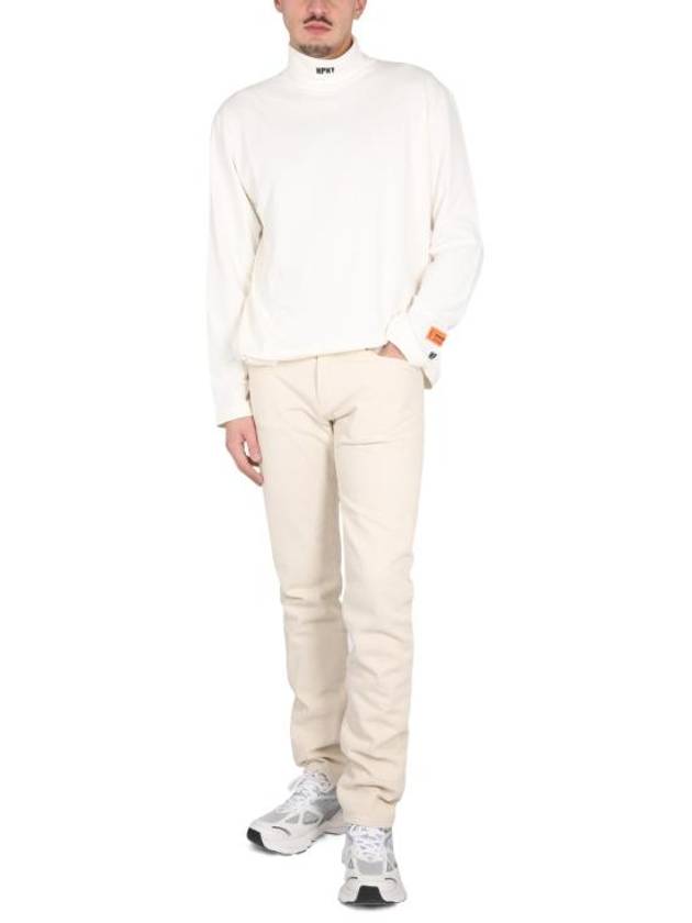 HPNY Logo Embroidered Turtleneck White - HERON PRESTON - BALAAN 3