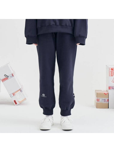 RE Capsule Logo Jogger Pants Navy - REPLAYCONTAINER - BALAAN 1