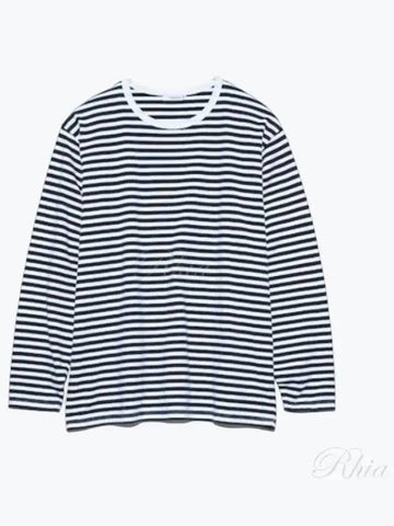 24 Coolmax Striped Jersey Long Sleeve Tee SUHS423 KW T Shirt - NANAMICA - BALAAN 1