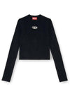 M-Valari Oval D Logo Cut Out Rib Knit Top Black - DIESEL - BALAAN 1