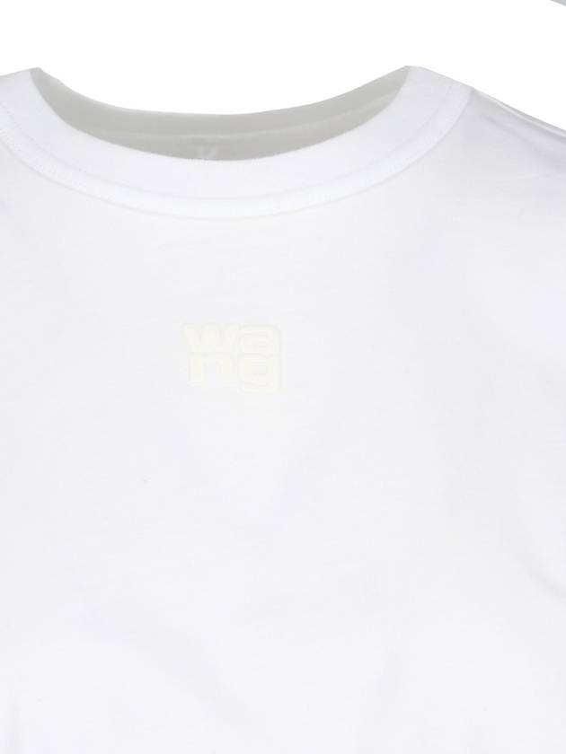 Logo Cotton Short Sleeve T-Shirt White - ALEXANDER WANG - BALAAN 4