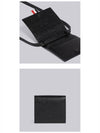 Brass Label Leather Shoulder Strap Half Wallet Black - THOM BROWNE - BALAAN 6