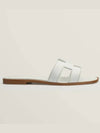 Oran Calfskin Slippers Blanc - HERMES - BALAAN 3