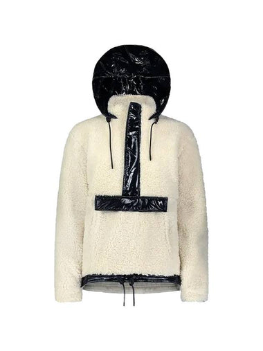 Fleece Shearling Anorak Hoodie Ivory - MOOSE KNUCKLES - BALAAN 1