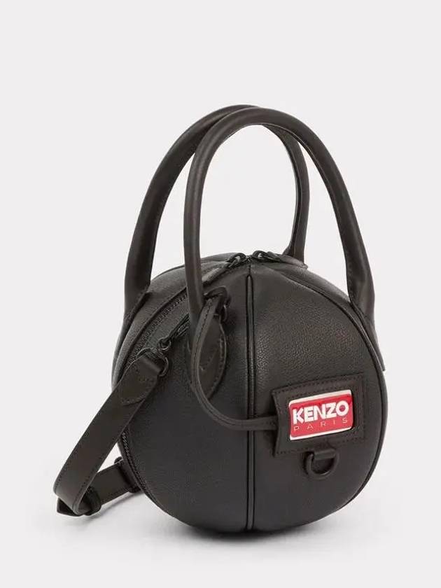 Logo Discover Beach Ball Leather Tote Bag Black - KENZO - BALAAN 2