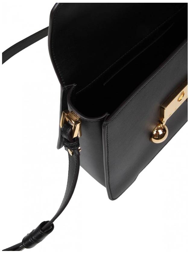 Trunkaroo Medium Leather Shoulder Bag Black - MARNI - BALAAN 5