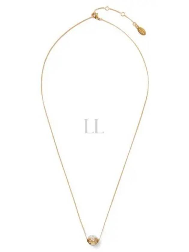 Signature V Logo Necklace Gold - VALENTINO - BALAAN 2