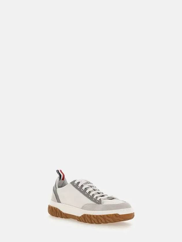 Court Rubber Sole Knit Low Top Sneakers White - THOM BROWNE - BALAAN 3