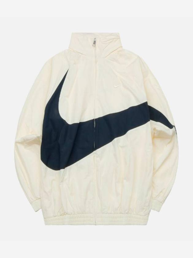 Swoosh Woven Jacket Coconut Milk Black - NIKE - BALAAN 1