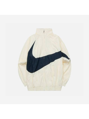 Swoosh Woven Jacket Coconut Milk Black - NIKE - BALAAN 1