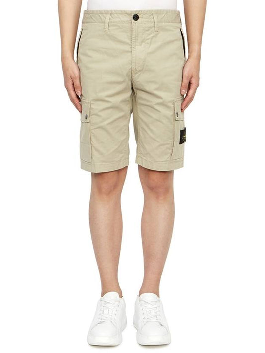 Wappen Cargo Bermuda Shorts Beige - STONE ISLAND - BALAAN 2