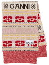 Women's Graphic Logo Wool Muffler - GANNI - BALAAN 2