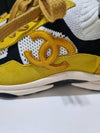 CC Logo Knit Suede Low-Top Sneakers Yellow - CHANEL - BALAAN 6