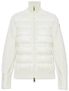 Logo Patch Knit Mix Zip up Jacket Ivory Women s 9B00046 M1131 030 TFS - MONCLER - BALAAN 1