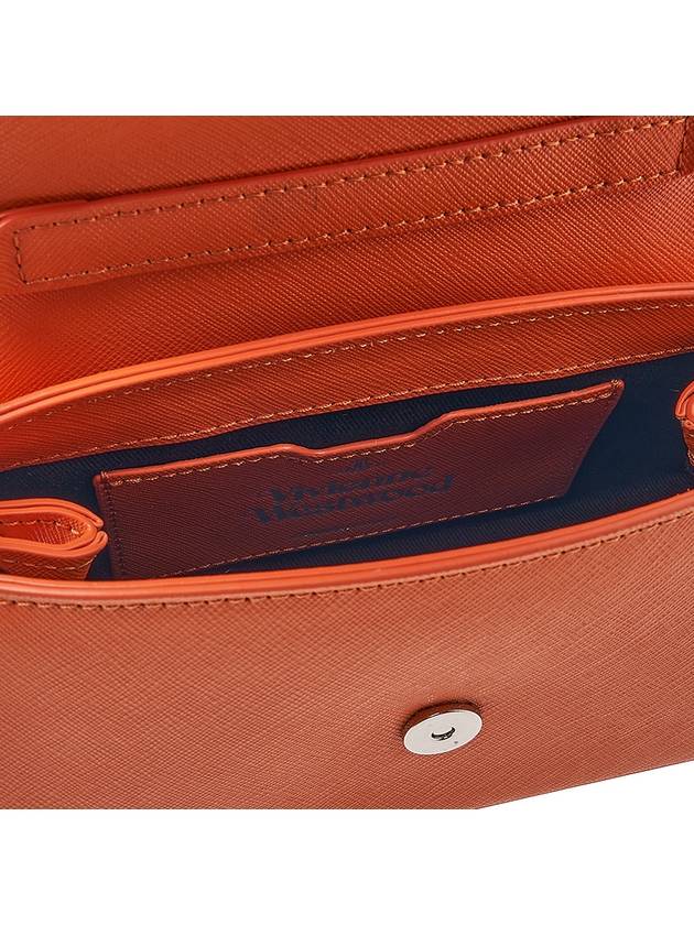 Hazel Logo Plaque Small Leather Shoulder Bag Orange - VIVIENNE WESTWOOD - BALAAN 10